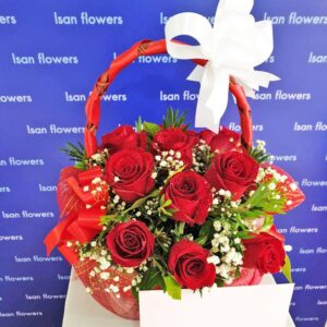 9-15 Big Red Roses - Short in Basket A