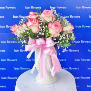9-25 Big Pink Roses in Vase A