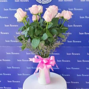 9-25 Big Pink Roses in Vase B