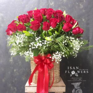 50-101 Big Red Roses - Tall in Basket B