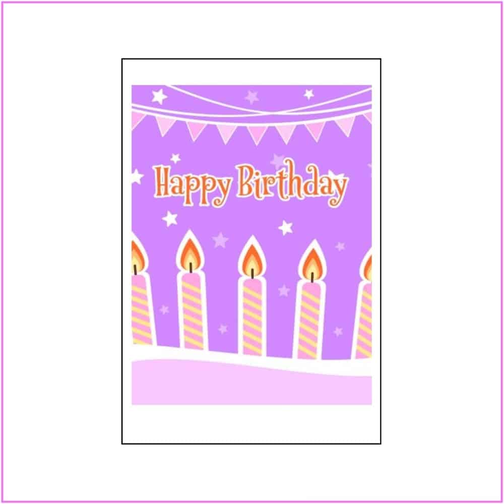 birthday card with big candles