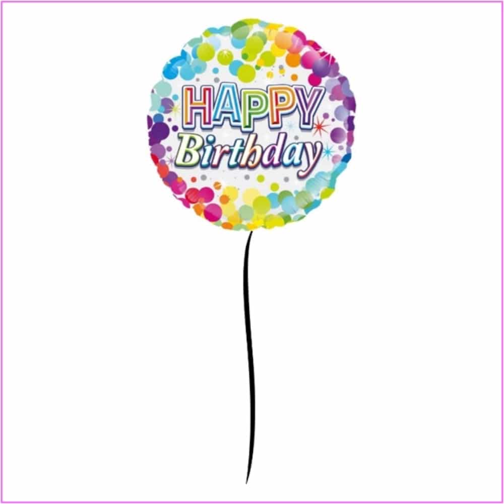birthday colourful floating foil balloon