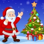 christmas santa claus and tree
