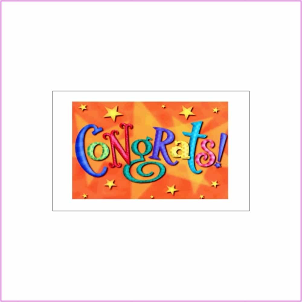 congratulations card with stars
