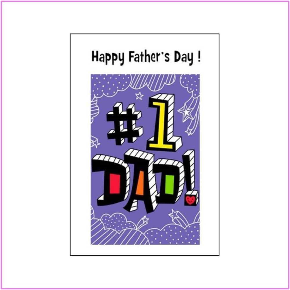 fathers day card with number 1