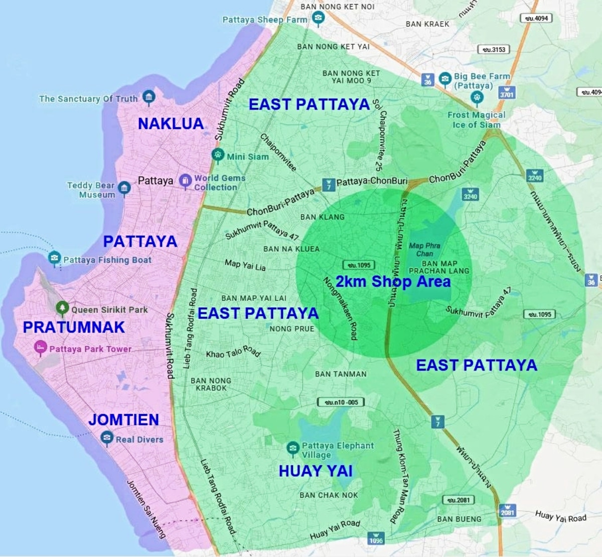 isan flowers 2 main pattaya delivery areas