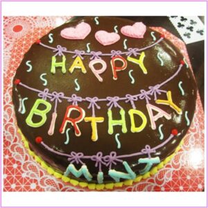 Chocolate Cake with Letters & Hearts