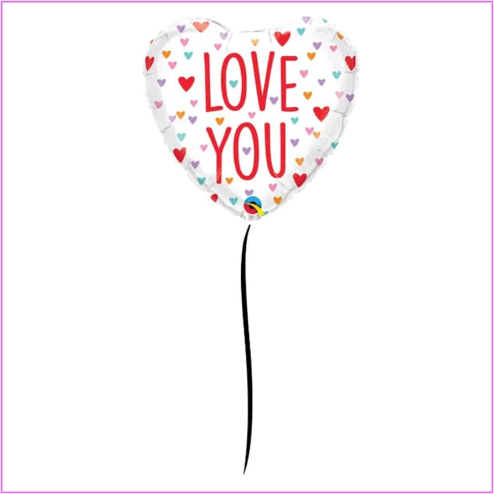 love you little hearts floating foil balloon
