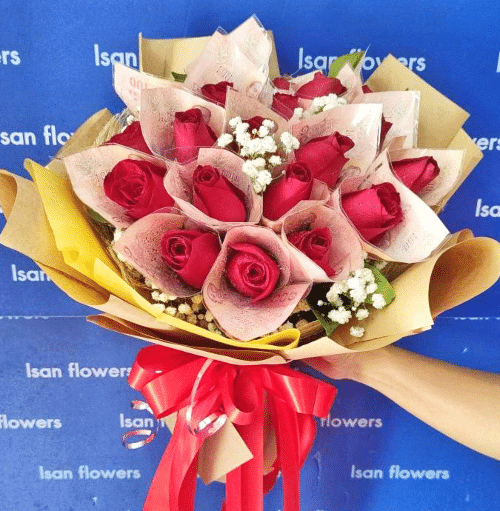 money bouquet circles 20roses and 2000baht