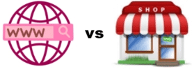 website versus shop